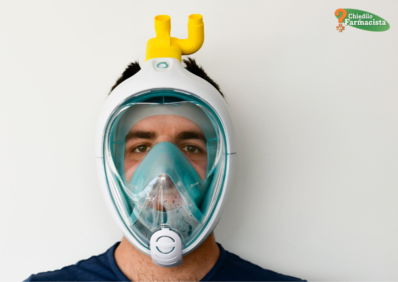 La maschera di Decathlon si trasforma in strumento per la ventilazione respiratoria