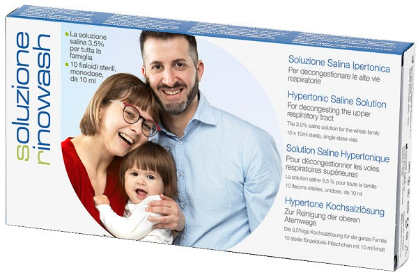 Rinowash soluzione salina ipertonica per pulizia naso 10 fiale richiudibili x 10 ml