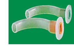 Cannula di guedel misura 3 utilizzata per mantenere libera la via orofaringea in pazienti non coscienti. il corretto posizionamento mantiene la lingua aderente al palato inferiore