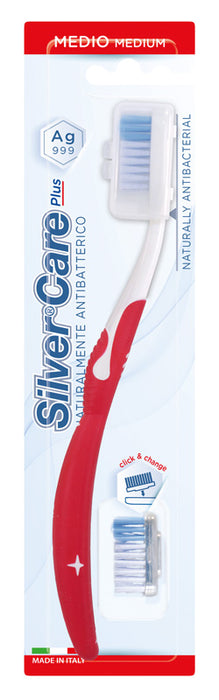 Silvercare plus spazzolino medio + ricambio