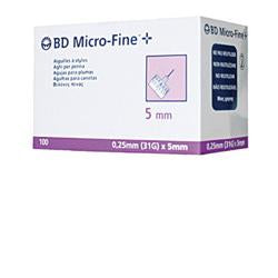 Ago per penna da insulina bd microfine 31 gauge 5 mm 100 pezzi