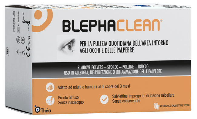 Blephaclean garze oculari sterili a base di acido ialuronico 20 pezzi