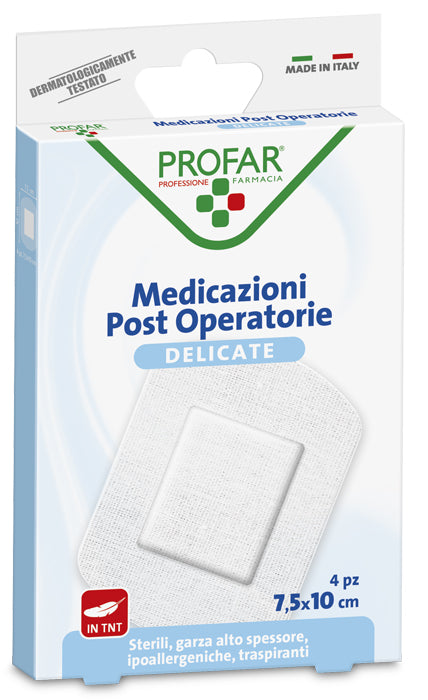 Medicazione post operatoria sterile garza antiaderente 7,5x10 cm 4 pezzi profar