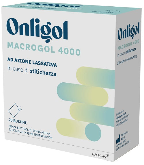 Onligol macrogol 4000 20 bustine 10 g senza zucchero