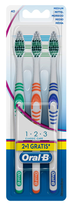 Oralb 123 classic care spazzolino manuale 3 pezzi
