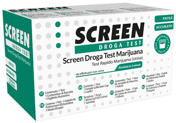 Screen droga test marijuana test antidroga con contenitore urina