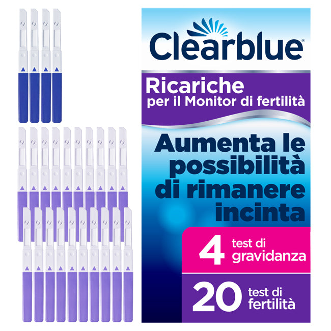 Monitor di fertilita&#039; clearblue advanced in stick 20 pezzi + 4 test di gravidanza