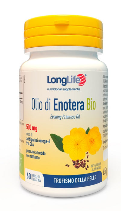 Longlife olio enotera bio 500 mg 60 perle in gelatina
