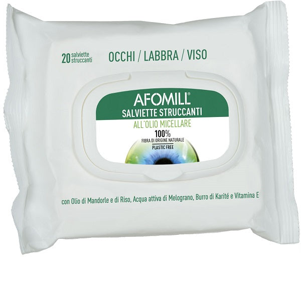 Afomill salviettine struccanti olio micellare 20 pezzi