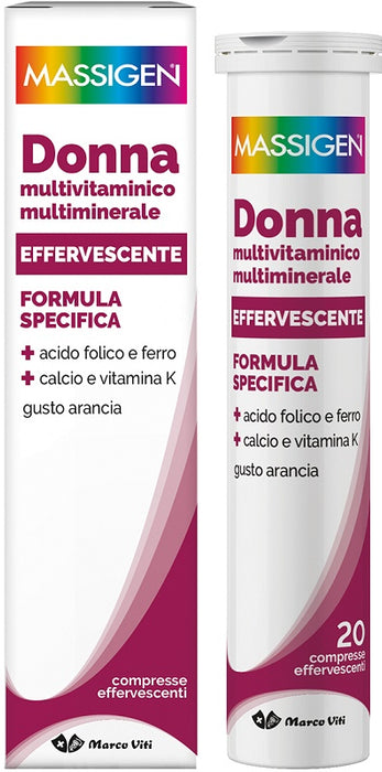 Massigen donna multivitaminico e multiminerale effervescente 20 compresse