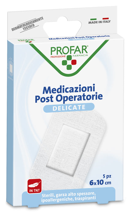 Medicazione post operatoria sterile garza antiaderente 6x10 cm 5 pezzi profar