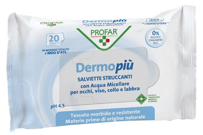 Dermo piu&#039; salviettine struccanti 20 pezzi profar
