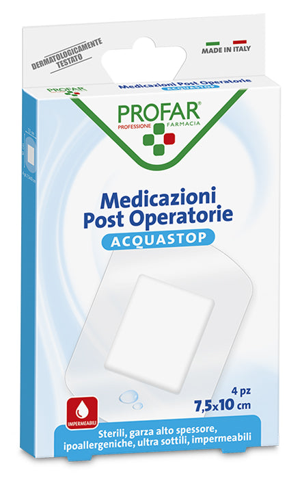 Acquastop medicazione post operatoria 7,5x10 cm profar med 4 pezzi