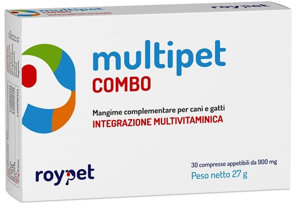 Multipet combo integratore vitaminico per cani e gatti 30 compresse