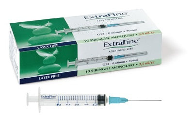 Siringa ipodermica extrafine 2,5 cc g23 0,60x30 10 pezzi