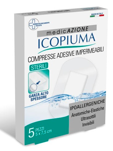 Icopiuma garza compressa medicata postoperatoria 5x7,5 cm 5 pezzi