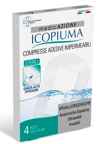 Icopiuma garza compressa medicata postoperatoria 10x15 cm 4 pezzi