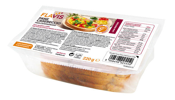 Flavis pane casereccio pane aproteico a fette 220 g