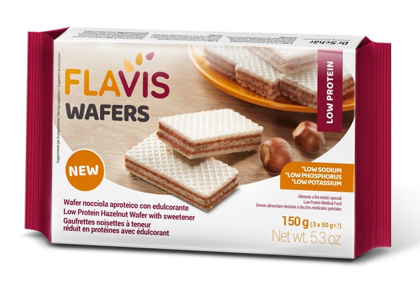 Flavis wafers nocciola aproteico 3 porzioni da 50 g