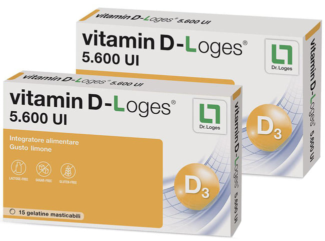 Vitamin d-loges 30 gelatine masticabili gusto limone 42 g