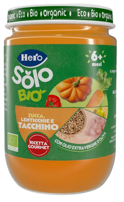 Hero solo omogeneizzato zucchine lenticchie tacchino 100% bio 190g