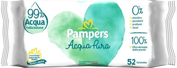 Wipes pampers protezione pura naturello 52 salviette
