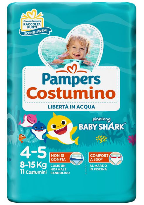 Pampers costumino baby shark cp s 4-5 11 pezzi