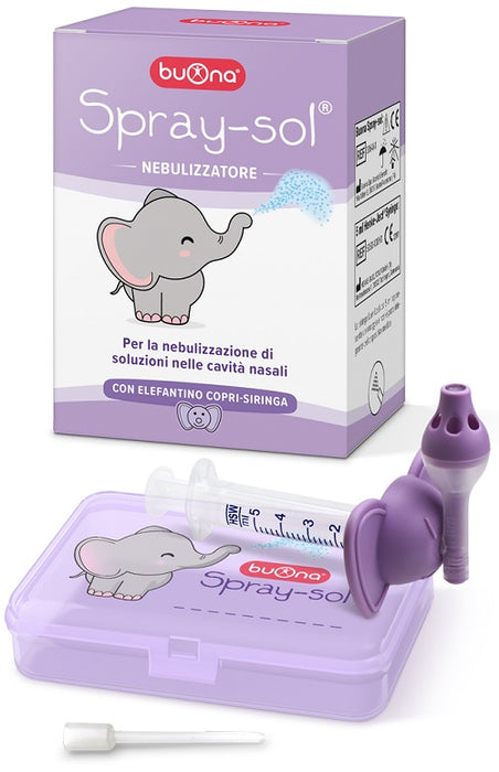 Buona spray-sol nebulizzatore spray sol + ago cannula + siringa luer lock da 5 ml + elefantino copri-siringa + contenitore