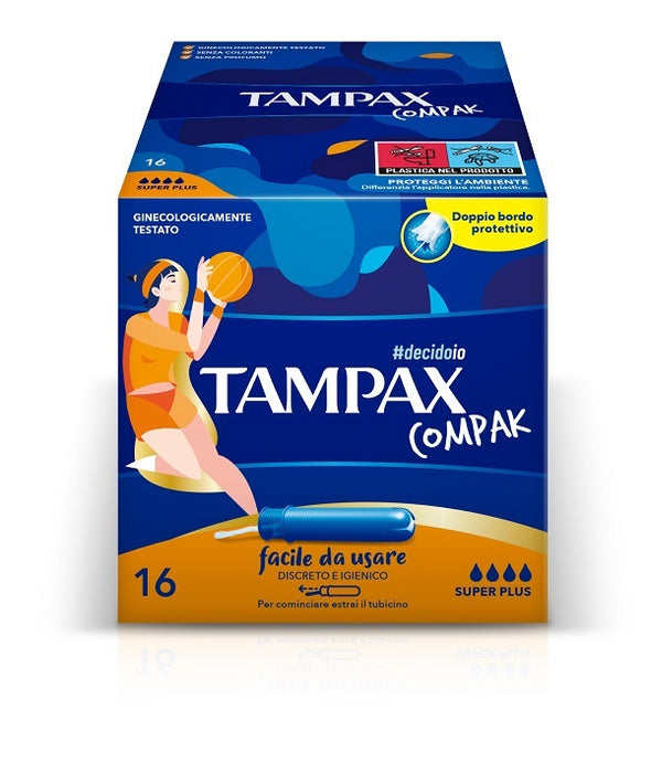 Tampax compak assorbente interno super plus 16 pezzi