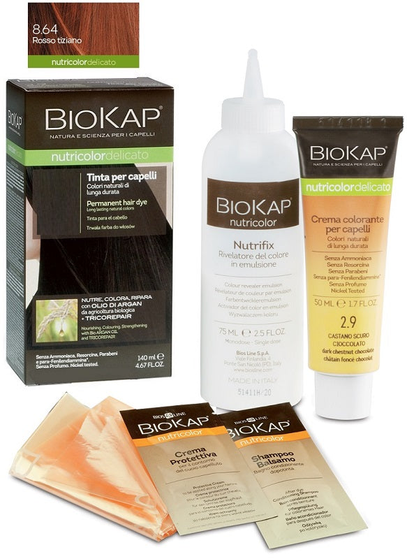 Biokap nutricolor delicato 8,64 rosso tiziano tinta 140 ml