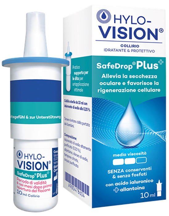 Hylovision safe drop plus collirio idratante e protettivo 10 ml