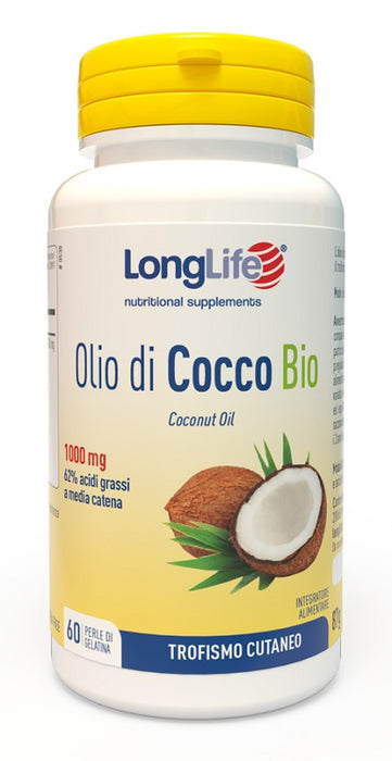 Longlife olio cocco bio 60 perle in gelatina