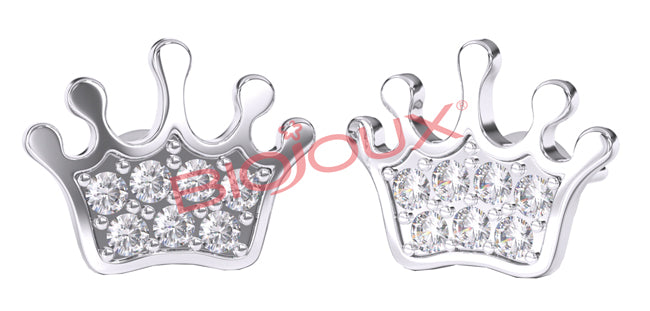 Bjt705 orecchini baby crown ss