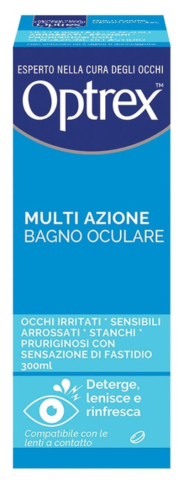 Bagno oculare optrex multi azione 300 ml + occhiera flessibile