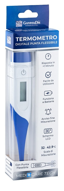 Termometro digitale punta flessibile con custodia protettiva medicare