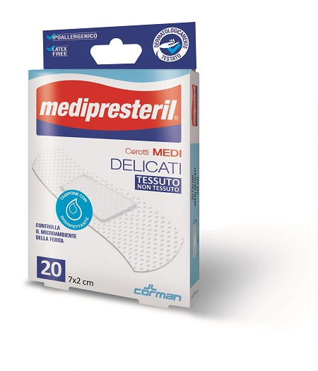 Cerotto medio medipresteril delicato tnt 7x2cm 20 pezzi