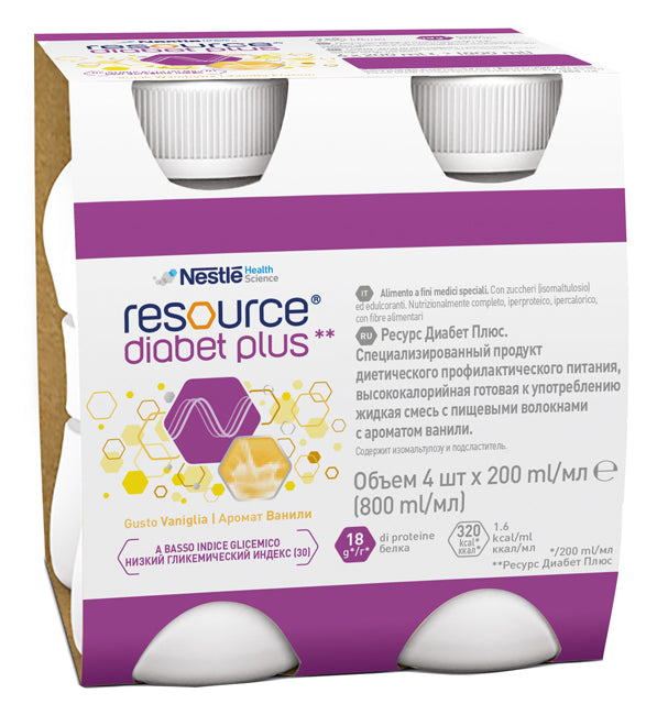 Resource diabet plus vaniglia 4 x 200 ml