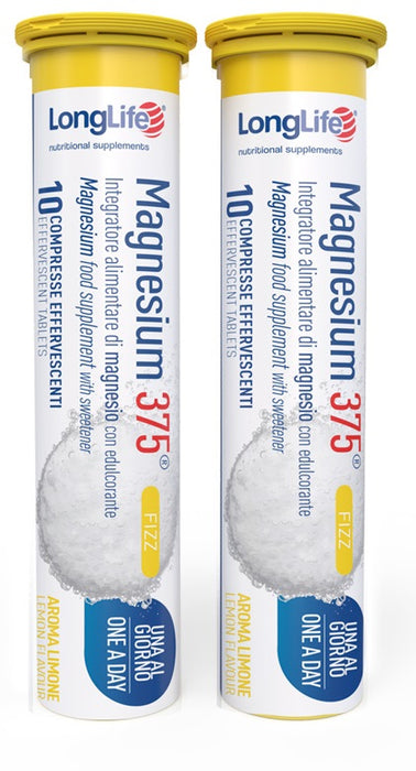 Longlife magnesium 375 fizz 20 compresse effervescenti da 6,3 g