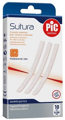 Cerotto per sutura pic solution 6 x 100 mm 10 pezzi