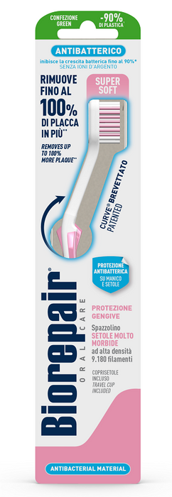 Biorepair oral care antibatterico spazzolino piu&#039; comfort protezione gengive setole super soft