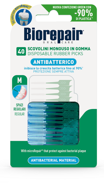 Biorepair oral care antibatterico 40 scovolini monouso spazi regolari