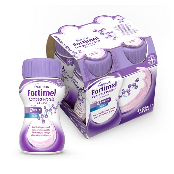 Nutricia fortimel compact protein gusto frutti di bosco 4 bottiglie da 125 ml