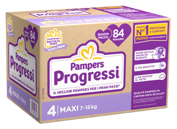 Pampers quadri progressi maxi 84 pezzi