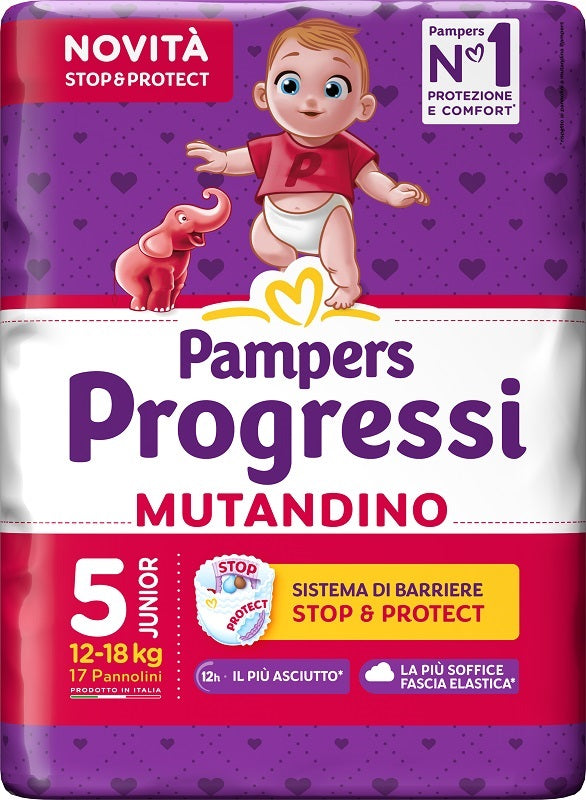 Pampers progressi mutandina junior 17 pezzi