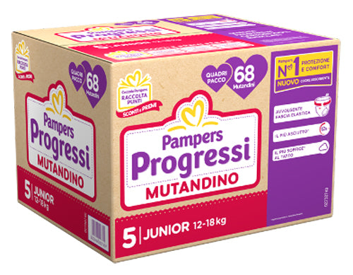 Pampers progressi mutandina quadri junior 68 pezzi