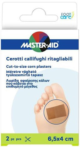 Cerotto callifugo master-aid footcare ritagliabile 64x40 mm 2 pezzi b3