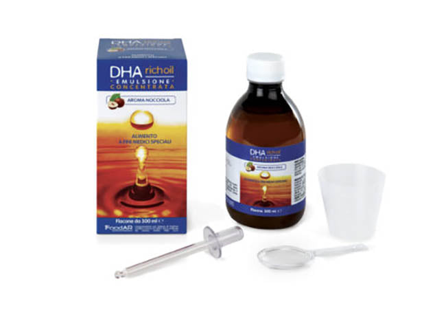 Dha richoil sciroppo al 25% di dha di origine algale gusto mandorla 30 ml