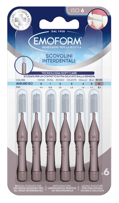 Emoform scovolino iso 6 beige 6 pezzi