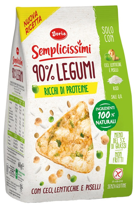 Doria semplicissimi snack 90% legumi ceci-lenticchie-piselli 60 g