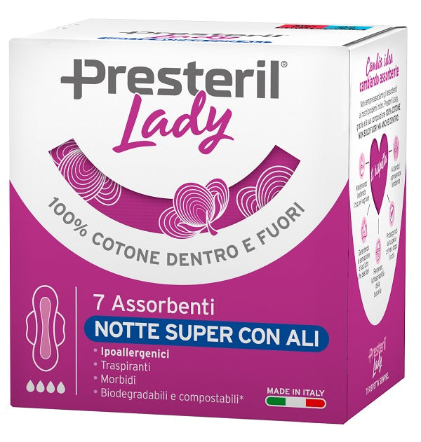 Lady presteril assorbenti notte super ali 7 pezzi